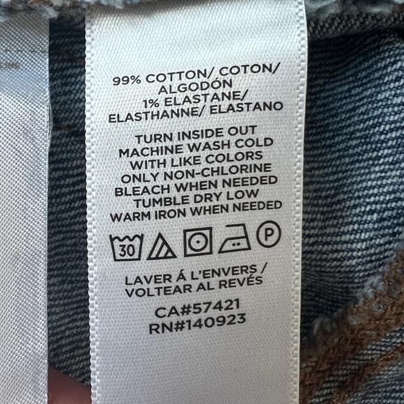 Loft Tribal Blue Jean Denim Frayed Hem Mini Skirt. Women’s 4 - Picture 7 of 8